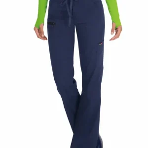 Pantalon de mujer Peace de Koi Lite con ajuste contemporaneo color azul navy vista frontal